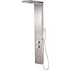 Parama Pannello Doccia Squadrato Acciaio Inox Spazzolato con Doccino, Cascata e Getti Idromassaggio mod. Lares