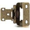 Vallecloud Confezione da 4 (2 paia) cerniere in ottone anticato per ante di armadietti da cucina, chiusura parziale autobloccante da 1,27 cm, cerniere semi nascoste per ante di armadietti