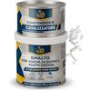 BRICOSALVAJE Vernice poliuretanica per vasche da bagno e piatti doccia | 750 ml (600+150 ml) | Finitura ceramica satinata | Due componenti | Impermeabile e resistente (Nebbia Invernale)