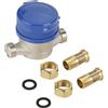 Akozon contatore acqua erzaehler acqua fredda 15 mm 1/2 pollici contatore acqua con raccordi per casa giardino casa uso affidabile acqua Test Metro mete anello di applicazioni