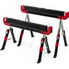 COSTWAY Set di 2 Cavalletti da Lavoro Pieghevoli, Cavalletto per Segare la Legna Regolabile in 9 Livelli, Cavalletto per Uso Interno ed Esterno, Carico Fino a 1180 kg (Modello 3)