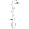 OGOMONDO Colonna Doccia Attrezzata 008 Ottone Cromato 2 Funzioni Soffione Doccetta Tondo