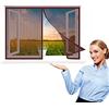 WEIZERO Zanzariera magnetica per finestra balcone, 175 x 160 cm Zanzariera Porta Finestra Magnetica, Easy to Install per Porte Finestre Balcone Soggiorno, Marrone