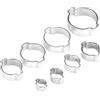 Fafeicy Fascette Stringitubo Morsetto 10 Pezzi Due Orecchio Fascette Ferro Zincato Stringitubo Set di Fascette Assortimento di 7 Misure 5-23mm per Stringi Tubo Tubature Carburante(20-23mm)