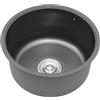 RjcdOPL Lavello da cucina rotondo in acciaio inossidabile 304, lavello da incasso con coperchio, filtro e raccordo di scarico (diametro 40 cm)