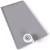 Moments of Glass Piatto doccia SMC Hiemal 160 x 90 cm |Moments of Glass | Grigio RAL 7030 - Antiscivolo, texture lavagna, antibatterico, resistente agli agenti chimici, include valvola e griglia