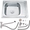Melko 58 x 48 cm lavello da incasso acciaio inox rettangolare sinistro con ripiano da cucina lavello
