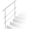 Daromigo Corrimano in acciaio inox, 100 cm, con 2 barre trasversali, corrimano regolabile, diametro 42 mm, ringhiera per scale in acciaio inox, per interni ed esterni, scale, balcone