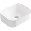 Aqua Uno Lavabo da Appoggio LISA 40,5x30 cm Rettangolare - Bianco in Ceramica senza Foro Rubinetto e Troppopieno - Sanitari per Bagno degli Ospiti