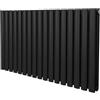 Monster Shop Radiatore a colonna ovale 600 mm x 1020mm Designer Doppio pannello Termosifone Nero Acciaio Inclusi Spazzola per la pulizia Kit di fissaggio e staffe