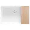 PRIMAGRAN Lavello da Cucina Tutto Bianco 76x47cm, Lavandino in Granito a 1 vasca + Set di accessori, Lavabo da Cucina Incasso al Mobile 80cm - London Slim S540