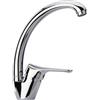 Yellowshop - Miscelatore lavello cucina rubinetteria lEIRA canna alta, doccetta estraibile, a muro, canna bassa in ottone cromato flessibile inox Made in Italy (Canna alta)