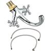 Accarugty Set di mobili da bagno | Rubinetto per lavabo in ottone stile vintage con doppia maniglia e beccuccio girevole, rubinetto miscelatore caldo e freddo per lavello, finitura cromata (cromato)