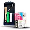 JOVIRA PINTURAS OVIRA PINTURAS Vernice Per Piastrelle 750 ml | a Base d'acqua e Mini secchio, rullo in schiuma, manico e pennello (750 ml, Pittura Nocciola + Kit Piastrelle) C-2-K