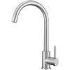 VBChome Rubinetto da cucina in acciaio inox spazzolato, effetto granito, girevole a 360°, miscelatore monocomando per lavello, rubinetto moderno per lavello