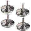 SOTECH 4 pezzi Viti di regolazione M8 x 30 mm Ø 30 mm in vero acciaio inox (SS201) regolabili in altezza con base in gomma Piedini per mobili Piedini di regolazione di SOTECH
