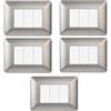 Electron CONFEZIONE DA 5 PLACCHE IN TECNOPOLIMERO, COMPATIBILE CON BTICINO MATIX, 3 MODULI/POSTI, COLORE ARGENTO SILVER, ALTA QUALITA', DESIGN ELEGANTE E MODERNO, PER INTERRUTTORI/PRESE, SERIE CIVILE