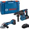 Bosch Professional Combo Kit Gws 18V-10 P + Gbh 18V-26 (Incl. 2 Batterie Procore18V 5.5Ah, Caricabatteria Gal 1880 Cv, in L-Boxx)