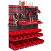 botle - Scaffalatura da parete con 24 scatole impilabili per attrezzi, sistema di stoccaggio scomparti da officina, pannelli a parete extra robusti ed espandibili, 78 x 78 cm