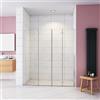 AICAit Box Doccia in Linea per Nicchia 195 cm Doppia Porta Battente 4 Ante Pieghevoli Saloon Vetro Temperato 6 mm Anticalcare 140 cm (1378-1418 mm)