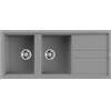 Elleci Lavello Incasso Best 500 2 Vasche con gocciolatoio 116x51 Grigio Cemento Granitek LGB50048