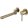 SJQKA-Rame Bagno Rubinetto Montaggio A Parete Rubinetto Cucina Rubinetto Bagno Miscelatore Per Lavabo Rubinetto Paret Con Vasca Calda E Fredda Miscelatore Per Lavabo A Muro (oro spazzolato)