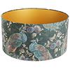 QAZQA cilinder velours - Paralume Classico - luce - Ø 50 cm - Stampa pavone verde - Design I Rustico -