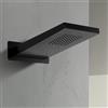Inbagno Soffione doccia a sbalzo nero opaco 22x50 effetto pioggia, in acciaio inox