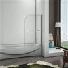 AICA Sopravasca Parete Per Vasca Girevole 180° Vetro Temperato 5mm Trasparente Maniglia Portasciugamani Telaio Cromo Lucido 70x130cm