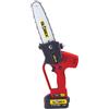 GLOBEX Mini Sega Potatura, Due Batterie Litio18V-4,0Ah, Taglio cm.18, Motore Brushless con Potenza 400W, Autonomia Lavoro 12 ore (6 ore per batteria), Incluso Lima, Chiave Esagonale, Cacciavite Taglio