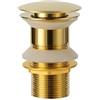HSNJKLF Piletta Lavabo Bagno Accessori for rubinetti da bagno con tappo di scarico pop-up for lavabo da bagno in oro rosa spazzolato Piletta per Scarico Lavabo(Dark gold no hole)