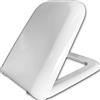 MASTERBRICO Copriwater Ceramica Cielo modello Shui Originale Bianco, Tavoletta wc in Termoindurente Cerniere Cromate con Chiusura Ammortizzata Soft Close o Chiusura Normale Classica (CHIUSURA CLASSICA)