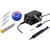 Electron MINI STAZIONE SALDANTE ZD-927 STAGNO OMAGGIO + 3 PUNTE INCLUSE + PASTA SALDA + POMPETTA ASPIRA STAGNO 8W SALDATORE PUNTA FINE 0,3mm PER PICCOLE SALDATURE DI PRECISIONE TEMPERATURA REGOLABILE 100-450°C