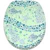 Sanilo Sedile WC con chiusura ammortizzata, montaggio facile, copriwater con cerniere robuste Mosaico mondo verde