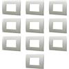 Electron 10 Placche, 3 moduli/posti, Compatibile Con Vimar Arke', argento silver, Placca rettangolari squadrate, Plastica di alta qualità, 100% compatibile con supporti e moduli originali