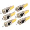 Garosa 6Pcs 220V 6W G4 Lampadine LED 500LM Lampada COB Illuminazione a 360 Gradi Dissipatore di Calore Silicone Antiriflesso per la Casa Soffitto Paesaggio Lampadario Lampade(Bianco caldo 3000K)