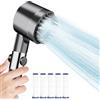 Nalikosty Soffione Doccia Anticalcare Con Filtro, Alta Pressione, Pulsante Arresto, Risparmio Idrico - 3+1 Modalità, 5 Filtri
