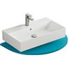 Aqua Bagno lavabo 70 cm rettangolare da parete, ceramica bianco lucido con foro rubinetto e troppopieno, design moderno per bagno contemporaneo, facile da pulire
