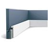 Orac Decor Orac Battiscopa SX171 200 cm x 10 cm x 2,2 cm Polistirene estruso (HDPS) liscia angolata con canali passacavi primerizzato