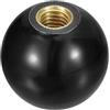 QUARKZMAN Manopole Sfera Filettate, Manopola Sfera Termoindurente Filettatura Femmina M8 da 32mm Dia Manopola Sfera Funzionamento Tonda Inserto Rame per Maniglia Leva Macchina, Nero