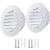 Generico 2 Pezzi Griglia Aerazione Tonda, Griglie di Ventilazione con Zanzariera, Griglia Ventilazione Bianca in Acciaio Inox, Griglia da Ventilazione per Garage, Bagno, Cucina, Camino(80 mm/3in)