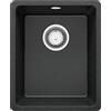 PRIMAGRAN Lavello da Cucina Grafite 36x44cm, Lavandino in Granito a 1 vasca + Sifone Classico, Lavabo da Cucina Incasso al Mobile 40cm - Venezia Easy Slim S003