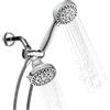 Fdit Doppio Soffione Doccia, Tubo Flessibile in Acciaio Inossidabile e Set Deviatore Acqua, Soffioni Portatili per Accessori da Bagno Domestici e Alberghi