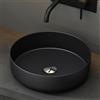 Mai & Mai Lavabo da Appoggio 31x31x11cm, Lavandino Bagno Brüssel203 in Ceramica con Nano Rivestimenti inclusi, Nero opaco