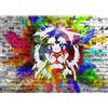 Runa Art Carta da parati fotografica Lion Graffiti 352 x 250 cm Vello Sfondo Murale XXL Moderne Decorazione Soggiorno Camera De Letto Sala Ufficio Colorato 9164011c