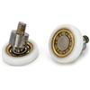 Vetroricambi.it Cuscinetti box doccia VR - KIT 2 PEZZI Ricambio rotella box Doccia Snodo 25x5.5x23.5 M6 Piatto OTTONE