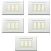 Electron CONFEZIONE DA 5 PLACCHE IN TECNOPOLIMERO, COMPATIBILE CON BTICINO MAGIC, 3 MODULI/POSTI, COLORE BIANCO, ALTA QUALITA', SQUADRATE, RETTANGOLARI, DESIGN CLASSICO, PER INTERRUTTORI/PRESE