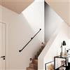 Pamo corrimano scale - MULTI I - Corrimano nero con tubi resistenti in Industrial Loft Design | Passamano scala interna con fissaggio a parete | Corrimano legno