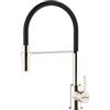 EVHOC Rubinetto Lavello Cucina TAHLIA, Miscelatore Monocomando con Doccetta Estraibile, Girevole a 180°, Made in Italy, Nichel