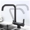 lsxlkha Miscelatore Cucina a Tre Vie Pieghevole, Abbattibile Sottofinestra in Ottone, Girevole a 360° per Depuratore - Black